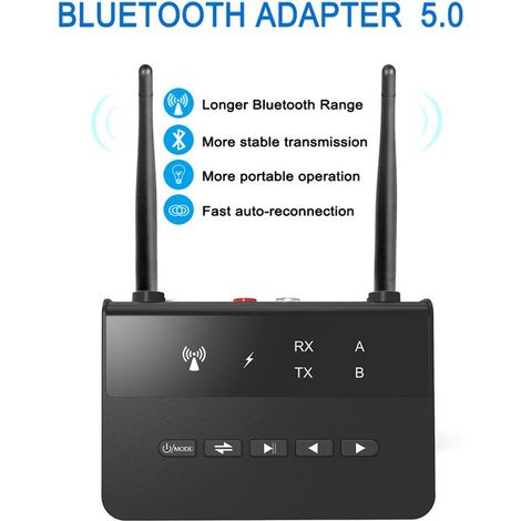 Transmisor-receptor Bluetooth 5.0，alta definición y baja latencia，adaptador de audio Bluetooth，equipo de música doméstico Bluetooth (1/5)