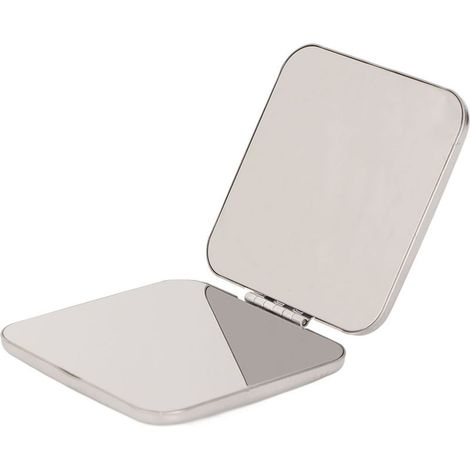 Petit sac à main pliable en acier inoxydable avec miroir de poche double face et miroir double face (1/5)