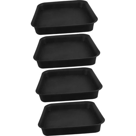 4 Pièces Set de Soucoupes Carrées pour Plantes Plastique Épais Plateau de Récupération Eau pour Pots de Fleurs Décoratif pour Balcon et Jardin Utilisation Optimisée de Espace (1/5)
