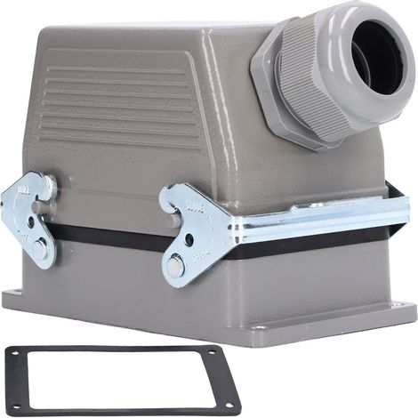 Boîtier de connexion rectangulaire en alliage d'aluminium moulé, étanche IP68, 16A 500V, procédé d'emboutissage, usage industriel lourd (1/5)