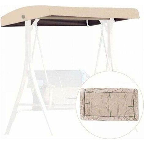 Beige Replacement Canopy for Swing Chair, 3-Seater Replacement Cover, Garden Swing Canopy Roof, Waterproof Awning Cover for Patios and Terraces (19112018/23cm) (1/4)