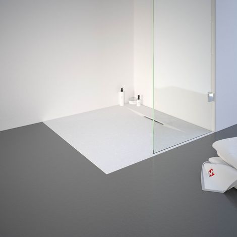 Schulte – Receveur de douche carré 90 x 90 cm – Effet pierre blanche – Ultra léger et recoupable – Norme DIN 51097 classe B – Antidérapant