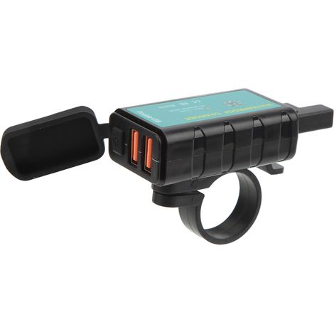 Duales QC3.0 USB-Motorradladegerät, SAE-zu-USB-Adapter mit wasserdichtem Schalter für 12-24V Autos, Quads, 4x4s, Boote (1/5)