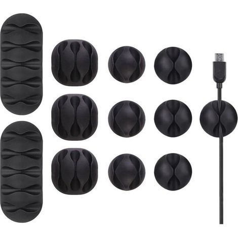 Set di 12 clip per cavi resistenti, organizer per cavi, per ufficio (1/5)