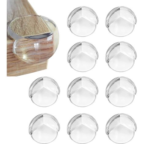 Protection D'angle - Pour Meubles Et Tables - En Pvc Transparent - Adhésif Haute Résistance - Lot De 10 (1/5)
