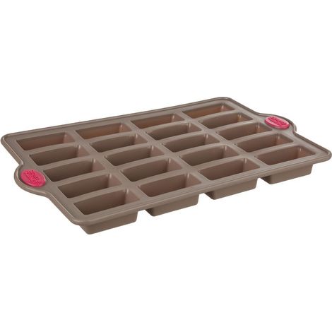 Moule en silicone pour 24 mini financiers gris, longueur 33 cm – Livraison gratuite