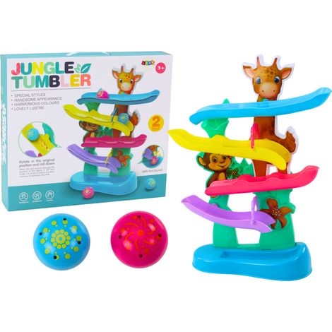 Toboggan à balles girafe et singe avec sons et couleurs (1/4)