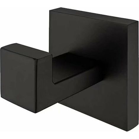 Gancho De Pared - Gancho Para Toallas Y Abrigos - Acero Inoxidable 304 - Montaje En Pared - Negro - 5,5 X 5,5 Cm - 1 Unidad (1/5)