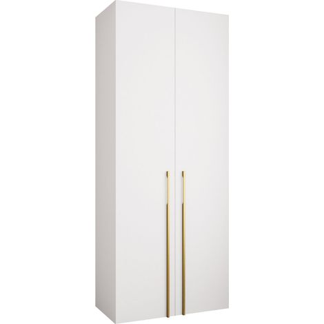 Armario Hartford 569, Blanco, 246x100x42cm, Puertas de armario: Con bisagras, Número de estantes: 6 (1/5)