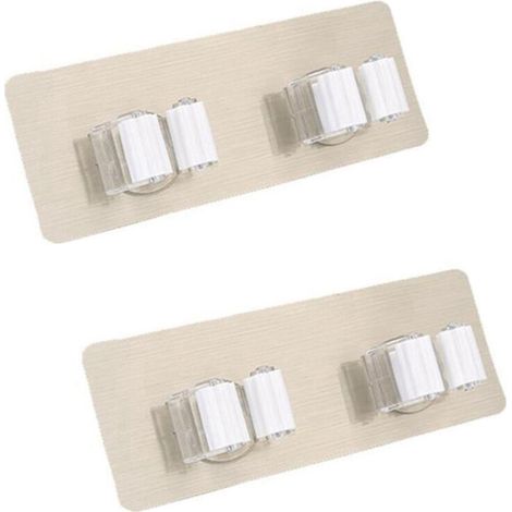 2X Autocollant de Support de Etagere de Organiser de Vadrouille de Carrelage de Mur Porte-Balai Autocollant de Support