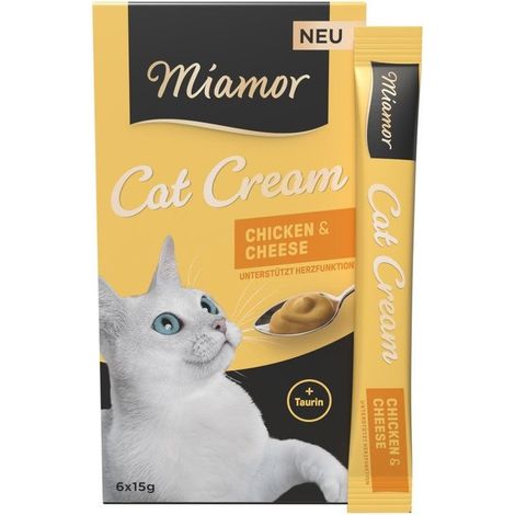Miamor Crema per gatti Snack salutari - Pollo e formaggio 6x15g