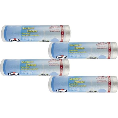 KIT SET 4 PZ MAURY'S SACCHETTI ALIMENTI FRIGO 300 PZ 28 X 42 CM EXTRA RESISTENTI (1/5)