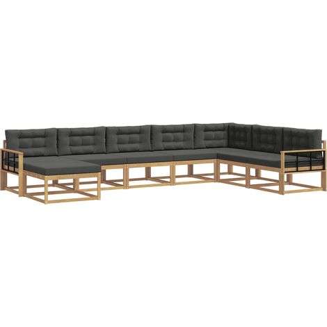 Conjunto de sofás de exterior 8 uds. 8 plaza Blanco y Antracita vidaXL (1/5)