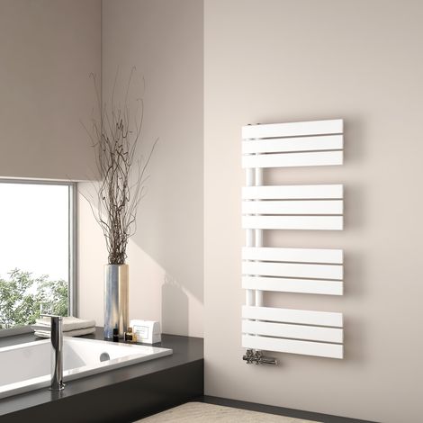 EMKE Sèche-serviette eau chaude, 1041x500mm - Sèche-serviettes Panneau Plat Blanc
