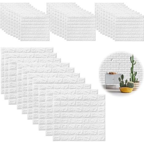 40 selbstklebende 3D-Wandpaneele in Ziegeloptik – PVC-Fliesen 35 x 38 cm, einfach zu montieren für moderne Inneneinrichtung (1/5)