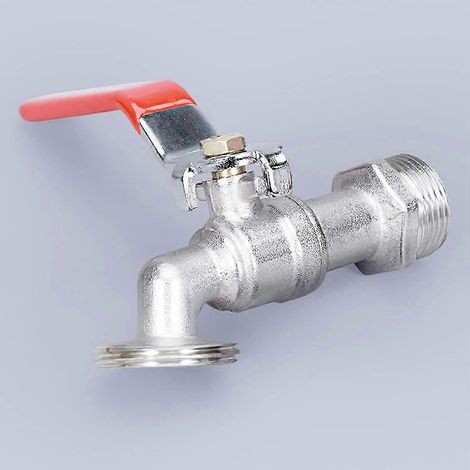 Robinet pour réservoir de 1000 l avec adaptateur pour tuyau d'arrosage, connecteur S60x6 pour bac IBC. Robinet uniquement, réservoir non inclus. (1/3)