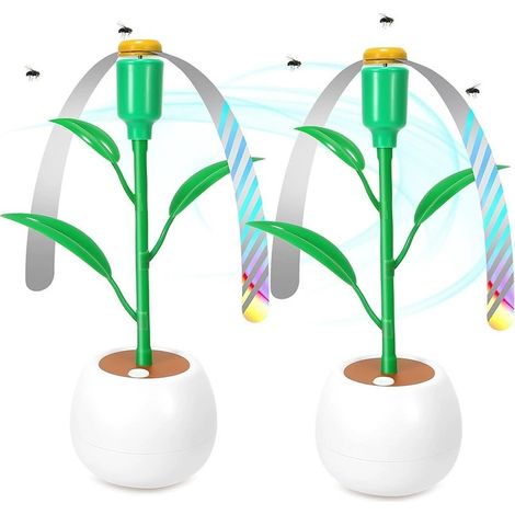 Lot de ventilateurs table anti-moustiques et anti-mouches - rétractables pliables avec ailes holographiques 2