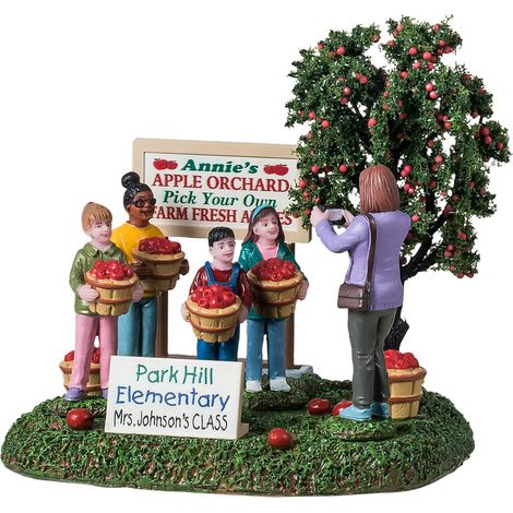 Personaggi per villaggio di Natale "Gita scolastica autunnale" in resina (1/4)