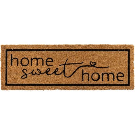 Paillasson home sweet home nature en fibres de Coco