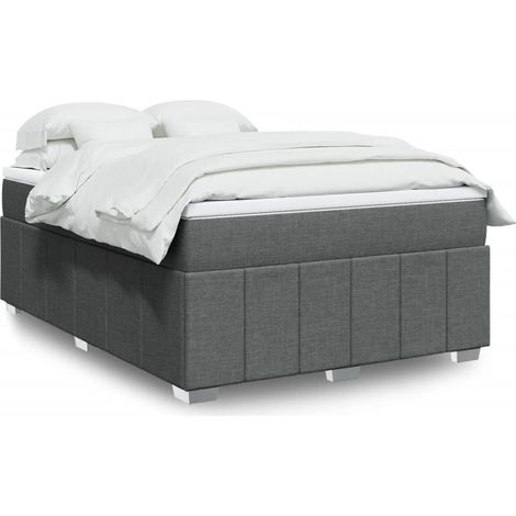 Boxspringbett mit Matratze Dunkelgrau 160x200 cm Stoff