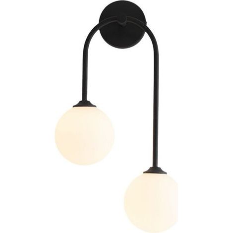 Lampe Murale Décorative en Forme de Globe en Verre à 2 Lampes AC90-240 pour Chambre à Coucher, Salon, Salle à Manger, Lumière Chaude (1/4)