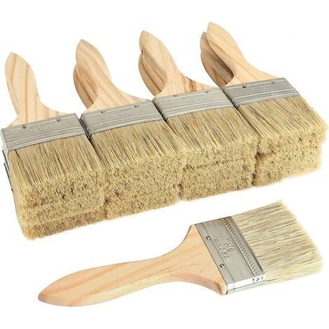 Lot de 30 pinceaux peinture professionnels – manche bois, largeur 60 mm, pour murs et meubles (1/5)