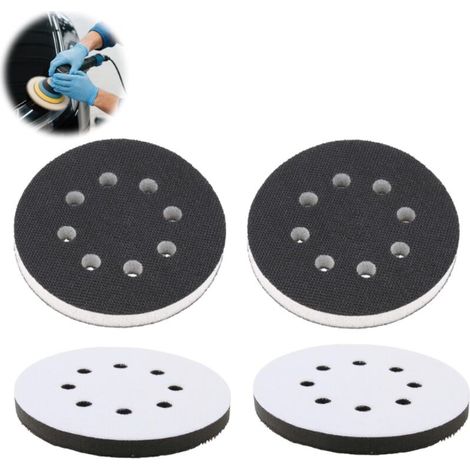 Set mit 4 Zwischenschaumstoffpads 125 mm, 8 Löcher, für runde Schleif- und Polierscheiben, geeignet für Schleif- und Polierpads. (1/5)