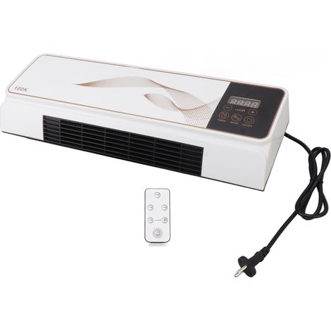 SJLERST Radiateur électrique mural en ABS PP, mini machine de chauffage et de refroidissement avec commande à distance pour chambre, salle de bains, salon 220V (1/5)