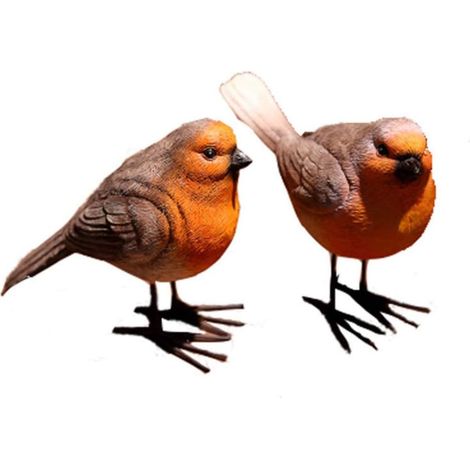 Set aus 2 künstlichen Vogelfiguren aus Kunstharz fürs Büro, c