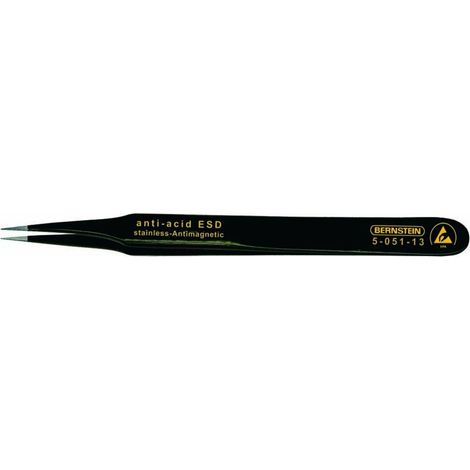 BERNSTEIN Tools for Electronics 5-051-13 Pince brucelle CMS 2 SA-ESD pointue 120 mm (1/2)