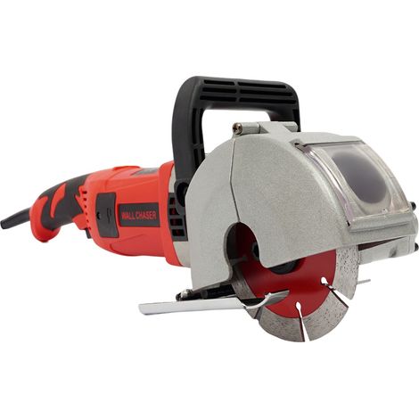 Rainureuse Beton,Fraise Murale électrique 1300W Rainureuse de Mur 6000 Tr/Min avec 5 Lames de Scie Fraise à Fente - 35mm de Profondeur - 35mm de Largeur, Pour brique rouge, brique creuse, marbre (1/5)