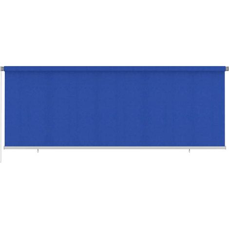 vidaXL Store roulant d'extérieur 405 (l) x 140 (H) cm bleu HDPE (1/4)