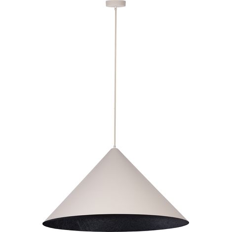 Suspension moderne beige/noir cône Ø70 VESUVIO E27