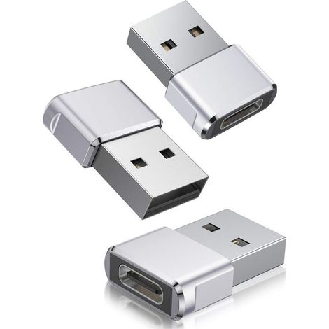 Adaptateur USB C vers USB 3 pièces, adaptateur USB C femelle vers USB mâle, convertisseur de câble de charge de type C pour iPhone 13 12 Mini Pro Max, Airpods iPad 8 Apple Air 4 2020, Samsung Galaxy S (1/5)