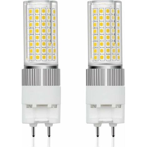 [NUNCA USADO] Bombilla LED tipo maíz G12 de 16 W, 220 V, 1600 lúmenes, luz blanca cálida de 3000 K, ángulo de haz de 360°, equivalente a una bombilla halógena de 160 W (2 unidades, no regulable).