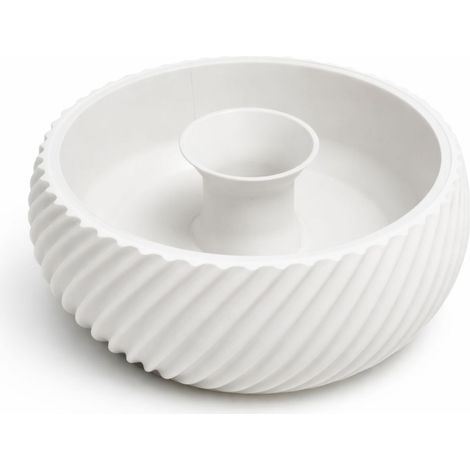 Ciotola per snack con contenitore a conchiglia, bianca, 2 in 1, per frutta secca (1/3)
