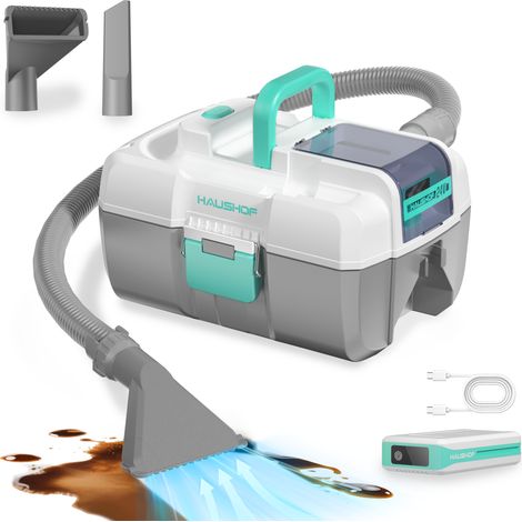 HAUSHOF Aspirateur Eau et Poussière sans Fil avec Fonction Soufflage 24V  15 kPa, Moteur Sans Balais, Batterie Amovible 4,0 Ah, Filtre F9 Lavable, Aspirateur Portable pour Maison, Atelier et Voiture (1/5)