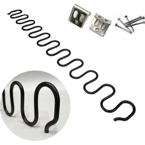 Ressorts de suspension pour canapé Lot de 2 ressorts 50cm Acier au carbone et fer Installation facile avec clips inclus (1/5)