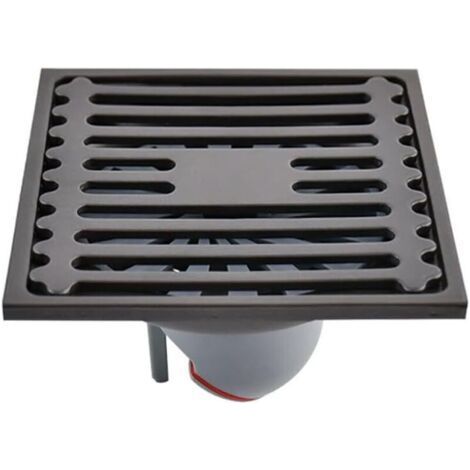 – Square floor drain 10 x 10 cm in stainless steel – Anti-odor system – Removable strainer cover for bathroom (1/5)