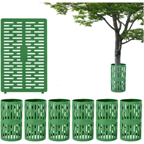 Lot de 6 protections pour tronc d'arbre, 33 x 21 cm, en plastique, avec trous d'aération, protection pour tronc d'arbre Excellente protection contre les tondeuses à gazon, les