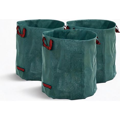 Sacs de déchets de jardin 272 L en polypropylène lot de 3 verde (1/5)