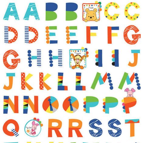 Stickers géant Winnie l'Ourson Alphabet Disney