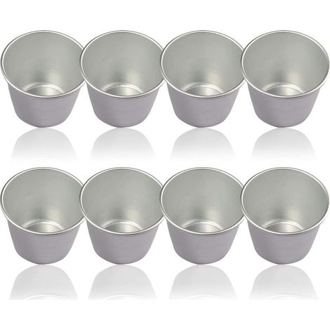 Moule à Pudding, Lot de 8 cuves à pudding en aluminium Pour Moules à Muffins, œufs, Moule à Tarte, Cuvettes, Bassins Pour la Cuisine en Bricolage-Fei Yu (1/5)