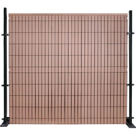 Kit occultation lamelle lattes PVC pour panneau grillage rigide maille 55 brise vue-brise H 1m03 x 2m50 COULEUR BAMBOU (1/5)