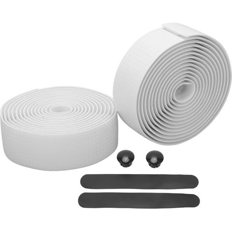 Guidon vélo EVA bande antidérapante absorbe chocs cuir PU blanc pour guidon course. (1/5)
