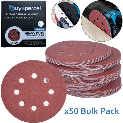 50 x 125mm 40 Grit Orbital Sander Sanding Sheets Discs Coarse Hook & Loop 5 (1/5)