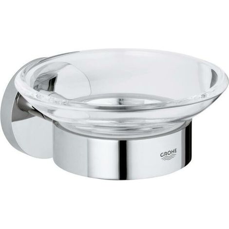 Grohe – Porte-savon mural Essentials 40444001 – Métal et verre – Finition chrome brillant – Pour salles de bains modernes (1/5)