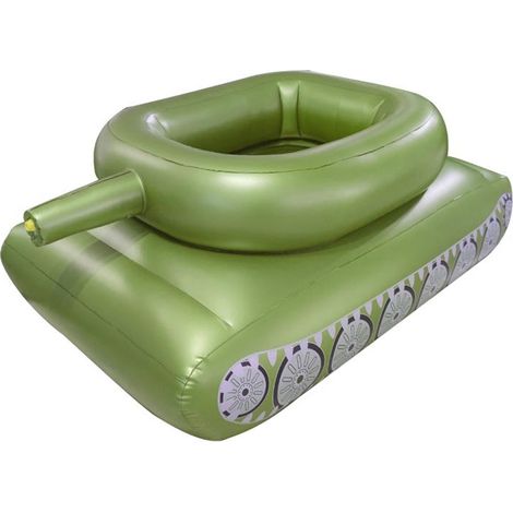 Bouée gonflable avec jet d'eau, style voiture blindée, pour adultes, verte, 155 x 112 x 61 cm