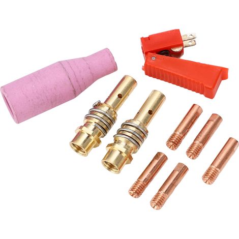 Kit d'accessoires pour pistolet de soudage TIG à l'argon (9 pièces) : torche, gâchette, interrupteur, protection céramique, coupelle, tige de connexion, buse de contact (1/5)