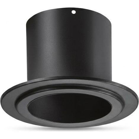 MAKA Raccordo a Parete con Rosone Canna Fumaria Legna Nero Ø 130 mm (1/5)